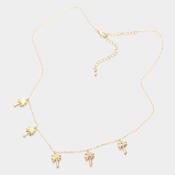 Palm tree gold chain necklace - Picture 2 of 4